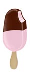 Mini Strawberry Ice Cream Stick with Dark and Strawberry Chocolate Coating