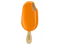 Mini Cocoa Ice Cream Stick with orange chocolate covering